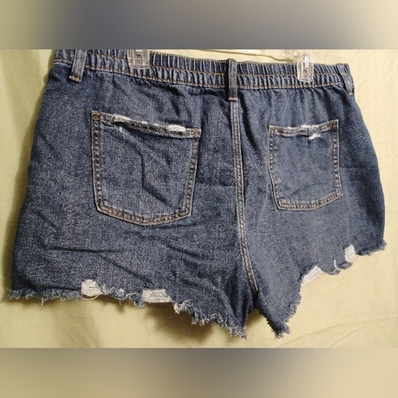 Aerie American Eagle Daydream Dark Blue Distressed Jean Shorts - Picture 5 of 8
